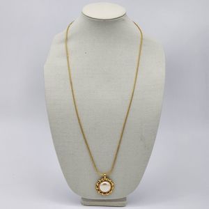 Monet Vintage Pearl Gold Pendant Long Necklace